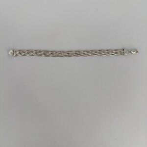 Vintage Italian Sterling Silver 925 Braided Bracelet 7.5” Lobster Clasp Italy